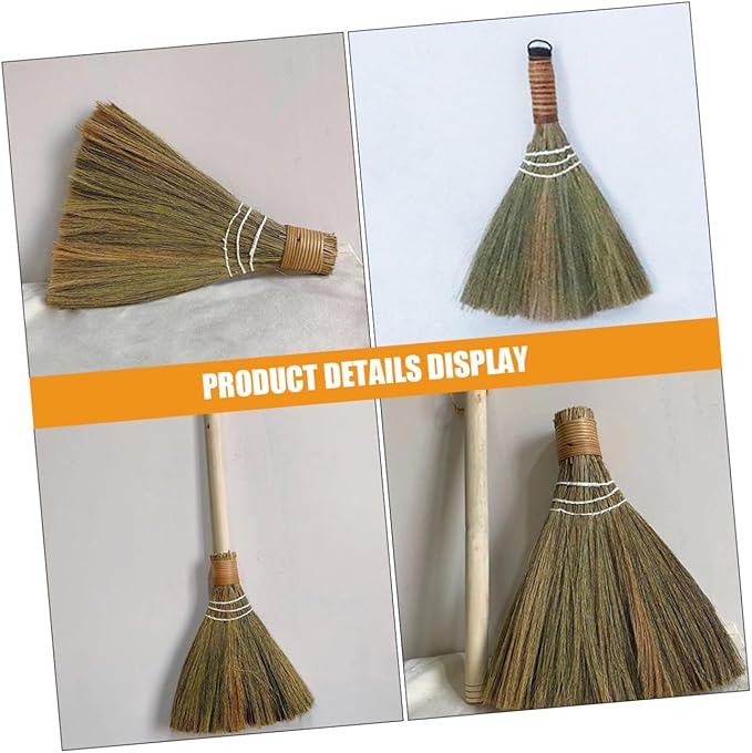 GLEAVI 2pcs Dust Brush Broom and Cleaning Brooms for Desktop and Household Use Handmade Tabletop Sweeper Natural Material Detachable Design for Easy Storage