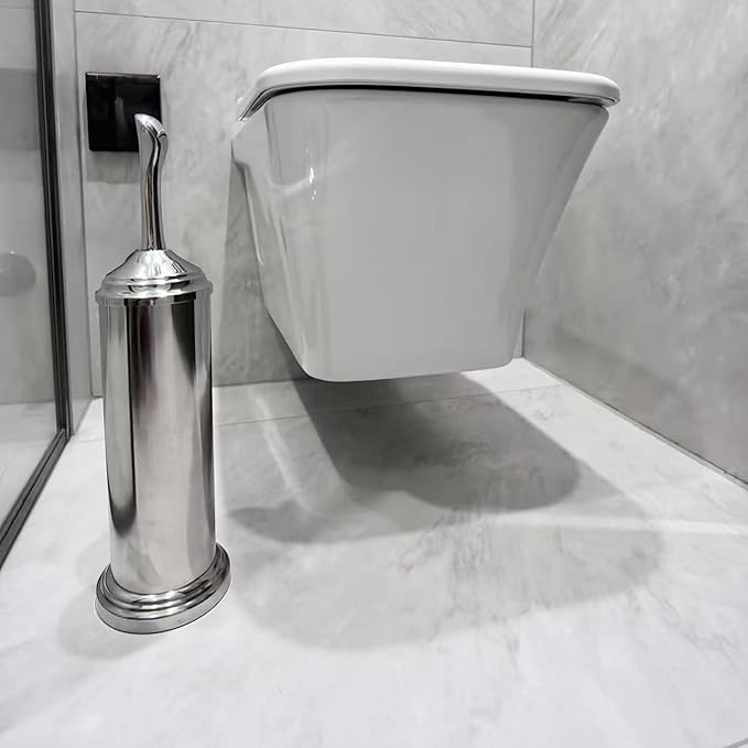 Vince Camuto Toilet Bowl Brush with Holder Durable Bathroom Cleaning Tool Modern Design for Easy Toilet Maintenance Bathroom Cleaner Brush for Efficient Cleaning and Hygiene