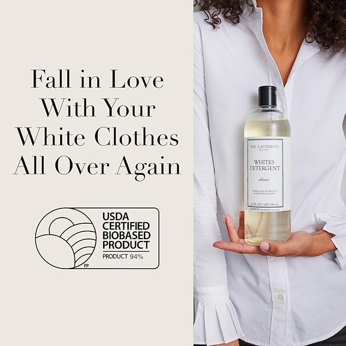 The Laundress Whites Detergent Concentrated Laundry Detergent Liquid Whiten &amp Brighten Clothes Tough on Stains Classic Scent 32 oz.