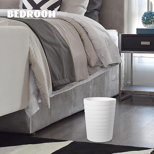 UUJOLY Small Trash Can Wastebasket Garbage Can Container Bins for Bathrooms Laundry Room Kitchens Offices Kids Rooms Dorms (White)