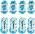 8 Pcs Mop Slippers Socks Floor CleaningMicrofiber Shoe Covers dust Washable Reusable for Woman Man House Kitchen (Blue)