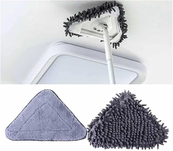 3pcs Tracked Triangle Rag Dust Mop Replacement Head Pads Sweep Flat Clean Glass Tool to Wash Floors Offers