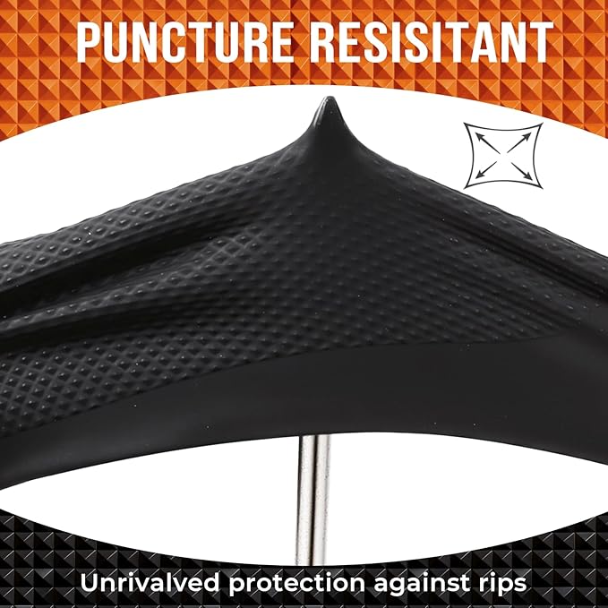 10 Mil Diamond Textured Nitrile Gloves Heavy Duty Disposable Extra Thick Latex &amp Powder Free Chemical and Puncture Resistant Ideal for Auto Repair Cleaning Painting X-Large