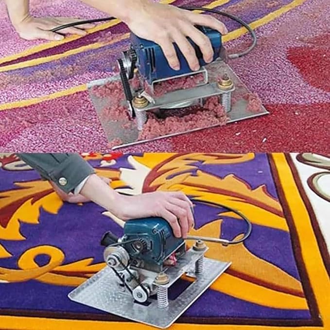 Professional 850w Carpet Trimmer &amp Flattening Machine3-Inch Rotary Blade for Fast Pile Leveling10000rpm High SpeedAdjustable Depth for Tufted/Handmade RugsLightweight (5kg)Portable