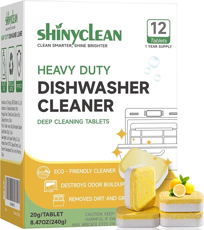Dishwasher Detergent Pods And Cleaning Tablets Bundle - Includes Heavy Duty Dishwasher Cleaning Tablets 12 Pack 1 Year Supply &amp All-in-1 Plant-Based Dishwasher Detergent Pods 62 Count