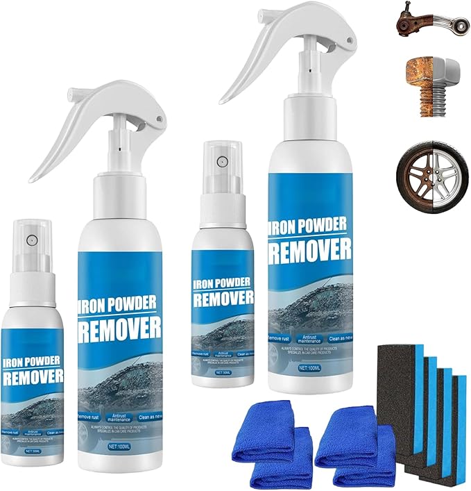 Multi-functional Quick-acting Rust Removal Spray 30ML &amp 100ML Car Rust Removal Spray Iron Power Remover for Metal Car Bikes Tools Furniture (2Set)
