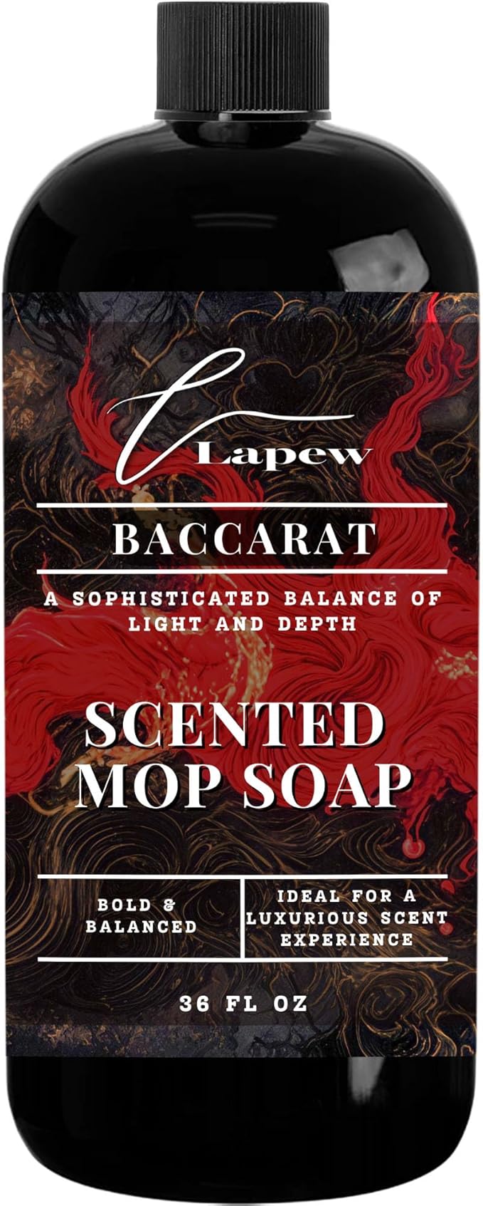 Lapew Baccarat Scented Mop Soap - Luxury Floor Cleaner Concentrate for Mopping Tile Laminate Vinyl &amp Hardwood | Streak-Free Low-Foam | 36 oz
