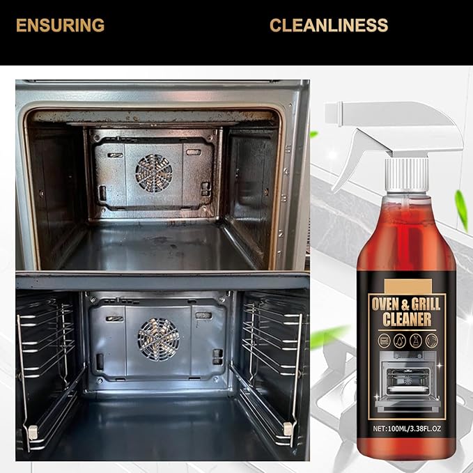Oven And Grill CleanerStovetop CleanerHeavy Duty Oven And Grill Cleaner SprayFor Stovetops Grates Stainless Steel- Removes Grease Burnt-On Food &amp Grime (3PC)