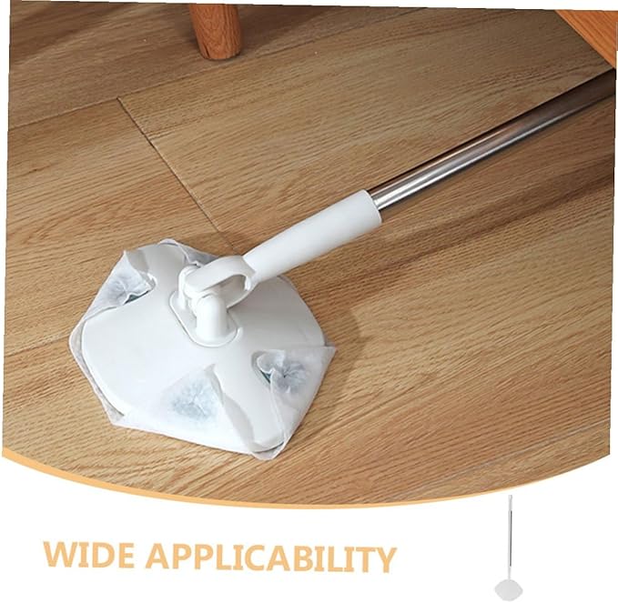 CLISPEED Rotatable Dust Mop and Reusable Dry Cleaning Cloth Set Small Triangle-Shaped Electrostatic Floor Sweeper for Hardwood and Tile Handheld No-wash Dust Broom for Home Cleaning