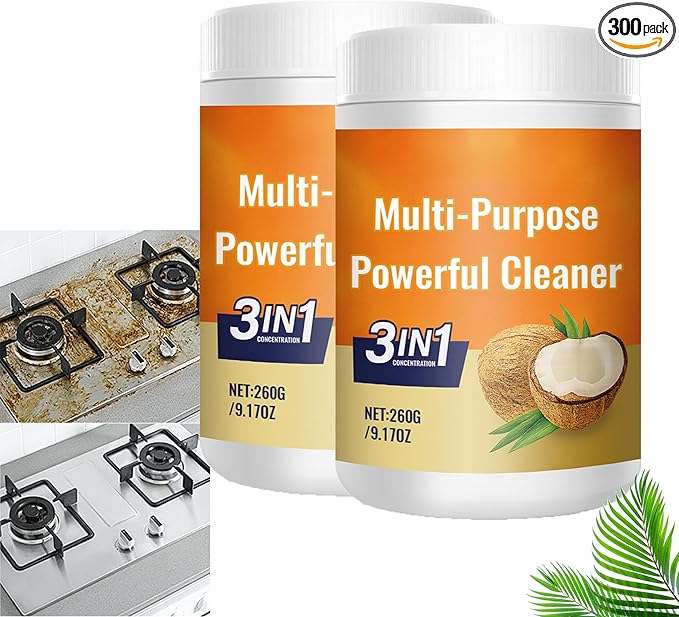 Coconut Oil Cleaning Paste All Purpose Cleaning Multi Degreaser Removes Stains on Microwave Oven Stove top Also for Bathroom Shower Glass and Sink Durable Stain (2PCS)