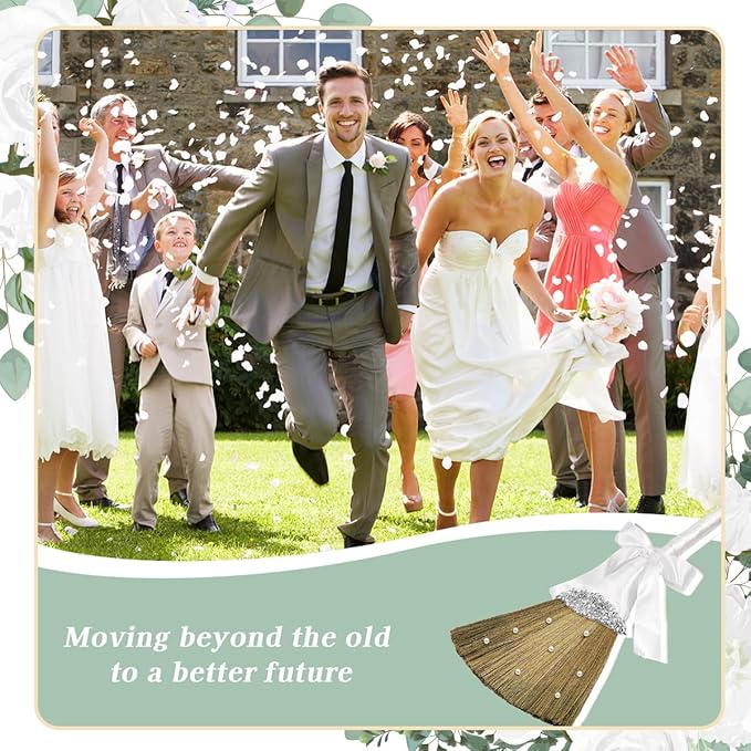 Wedding Brooms for Jumping CeremonyWhite Whisk Broom Wedding Broom with White Ribbon and Faux PearlsWhisk Broom Jumping The Brooms for Wedding DIY Wedding Ceremony Crafts