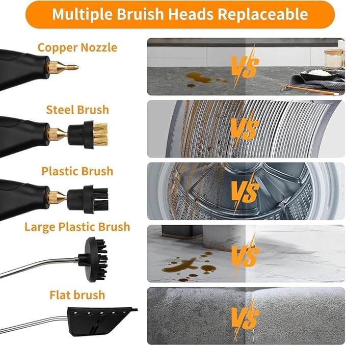 Steam Cleaner for Home &amp Car Detailing 2500W Handheld High Pressure Steamer for Cleaning Portable Car Steamer for Home Kitchen Tile Floor Couch CleaningBlack