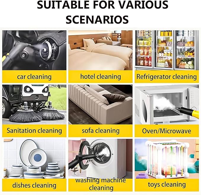 Commercial Steam Cleaner 3000W Portable 6Bar High Pressure 110°C/230℉ Handheld Steam Cleaning System for Kitchen Car &amp Multi-Surface Use75 x30x 35 cm