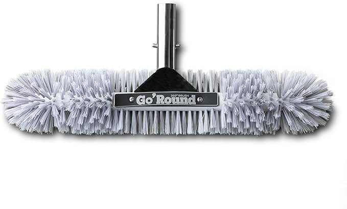 GoRound 360 Stainless Steel Pool Brush 18 inches (Stainless Steel &amp Polypropylene Pro)