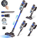 Cordless Vacuum Cleaner 550W 45KPA 50Min Vacuum Cleaners for Home Self-Standing Stick Vacuum with Touch Screen 3 Power Modes Rechargeable Battery Handheld Vacuum for Pet Hair Carpet Floor