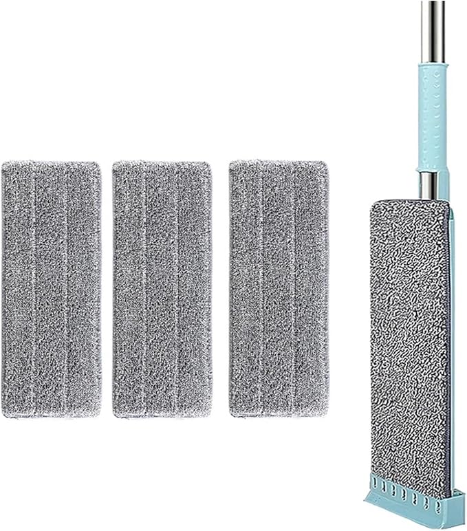 Flat Mop Hand Free Squeeze Cleaning Floor with Washable Pads Household Cleaner Tools(1 and 3 Pads)