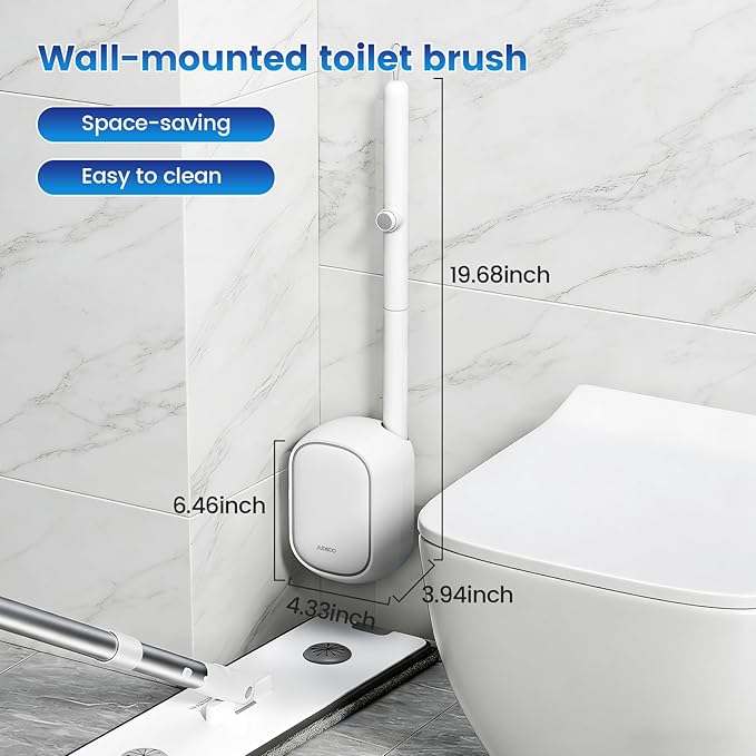 Disposable Toilet BrushToilet Bowl CleanerWall Mounted Toilet Bowl Brush with 36 Refills for Deep Toilet CleaningToilet Brush and Holder Set for Hygienic Bathroom Maintenance