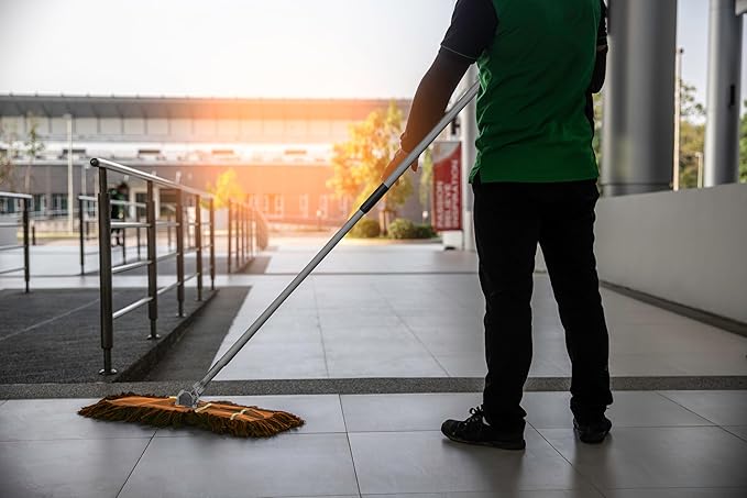 Ultimate Dust Mop Kit: Industrial-Grade Performance Heavy-Duty Frame Telescopic Handle - Orange 36 Inch