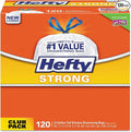 Hefty E84562 Strong Tall Kitchen Drawstring Bags 13 gal 0.9 mil 24 x 27.75-Inch White 120/BX