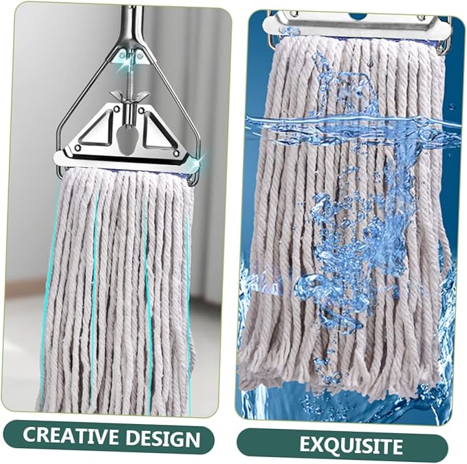 Beaupretty Heavy Duty Cotton Mop for Wet Dry Cleaning Versatile Floor Cleaning Tool for Hardwood Tile and Durable Easy to Operate Non Slip Handle for Household Use