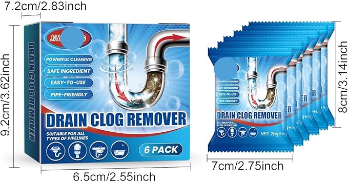 Drain Clog Remover Powder for Toilet and Kitchen - Unclog Prevent Blockages Deodorize &amp Clean Sewer Pipes Effortlessly(3PCS)