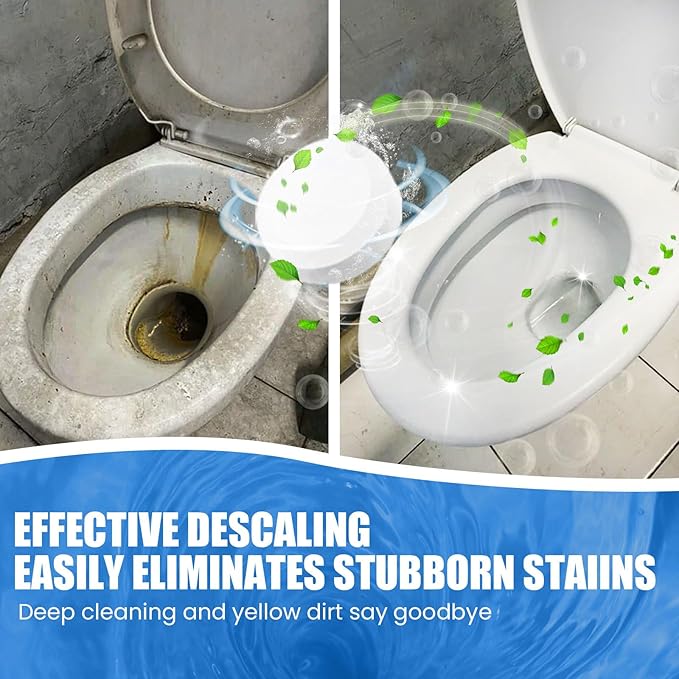 Toilet Bowl Cleaner Tablets 10 Pcs - In-Tank Cleaning Power Helps Remove Limescale &amp Stains Easy Use(3pcs)
