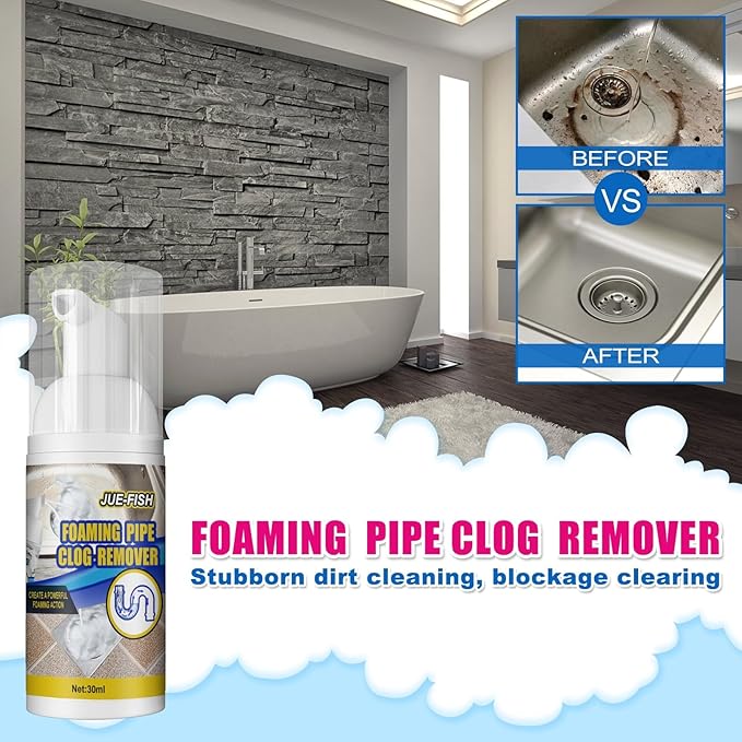 Foam Drain Unclogger for Home Pipes - Deep Cleaning Odor Elimination &amp Clog Prevention for Bathroom and Kitchen Drains(3PCS)