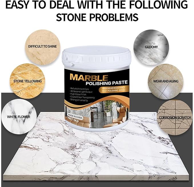Marble Polishing Paste Kit Marble Polishing Compound Countertop Cleaner Quartz Polish Sealant &amp Protector For Marble Countertops Floors Walls