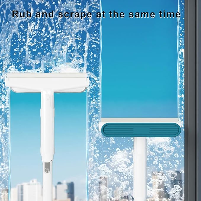 Window Squeegee Retractable Window Cleaner with Sprayer Long Handle Design Water Absorption Versatile Use Effective Squeegee Window Cleaning Tool A