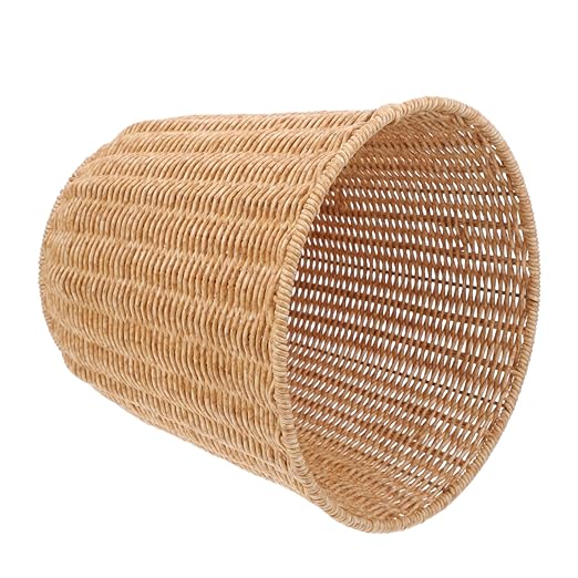 PRETYZOOM Rustic Style Woven Trash Can Multi-Functional Imitation Rattan Waste Basket for Living Space