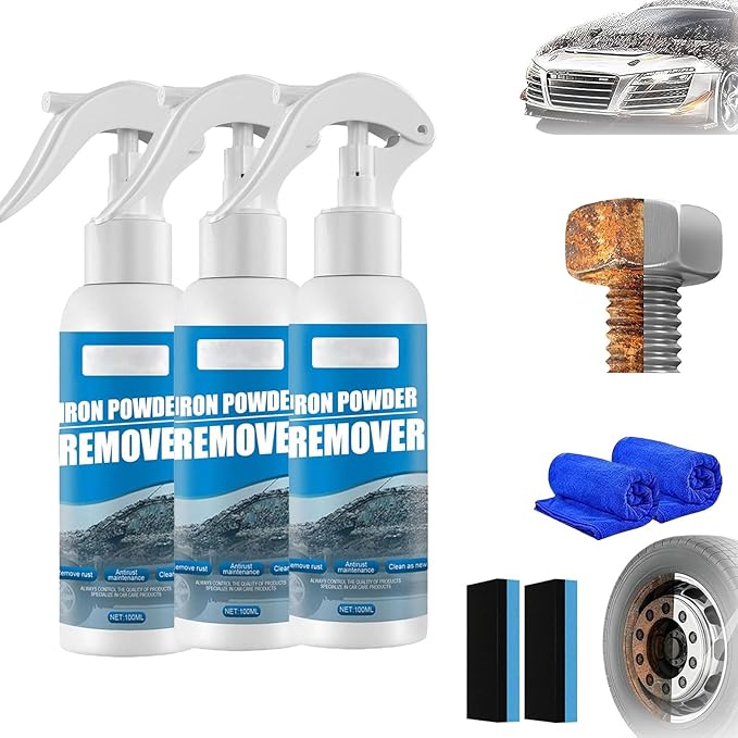 2026 New Multi-functional Quick-acting Rust Removal Spray Fast-acting Spray to Remove Iron Portable Car Rust Removal for Metal Tools Cars Chains (3PCS)
