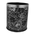 Marbling Wastebasket Round Garbage Can Wastepaper Basket Waste Bin for Home Office