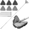 BOOMJOY Wall Cleaner Mop with 82 Inches Long Handle Baseboard Cleaner Tool Duster with Squeegee Ceiling Cleaning Tool with 6 Replacement Pads for Painted Walls Window Floor