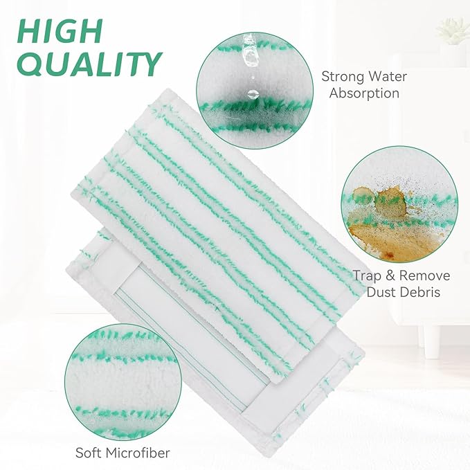 Microfiber Mop Pads Replacement for Quick Shine Hard Surface Floor Polish Mop: Washable &amp Reusable Mop PadWet Dry HardFloor Cleaning Refills (6 Pack)
