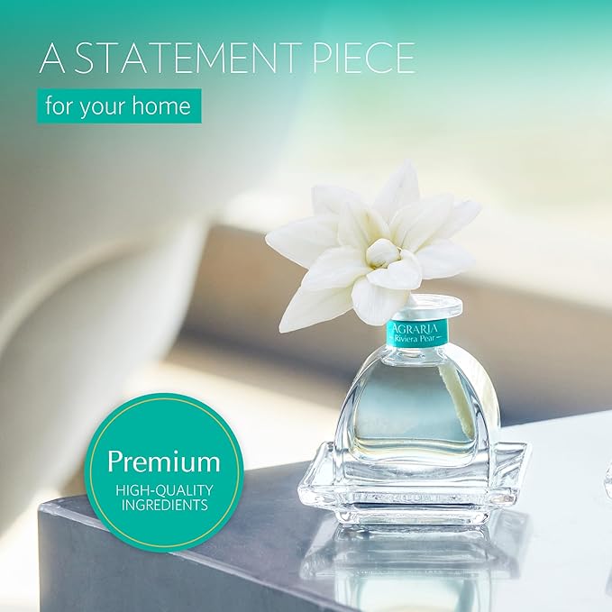 AGRARIA PetiteEssence Botanical Home Fragrance Gift Set Hand Crafted Sola Flower Scented Oil Reed Diffuser for All Occasions