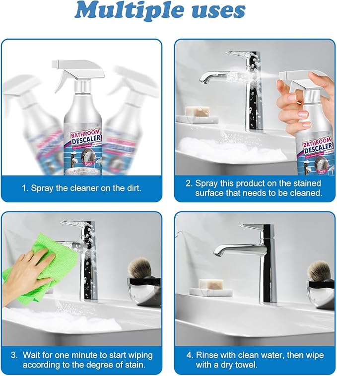 VIED Bathroom Descaler Cleaner Bathroom Descaler Stubborn Stains Cleaner Bathroom Descaler Foam Cleaner (3)