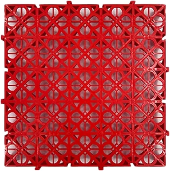 Trench Drainage GrateDrain Covers OutdoorInterlocking Floor TilesModular Mats Multicolor 40x40x4cm Pack of 4-20 Pcs(Red12 pieces)