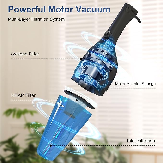 TBBSC Corded Stick Vacuum Cleaners 25KPa Lightweight Handheld Multi-Surface 3-in-1 Small Vacuum Cleaners 1000W Motor Household Vacuum for Home Hardwood Floor Carpet Car Pet Hair Black