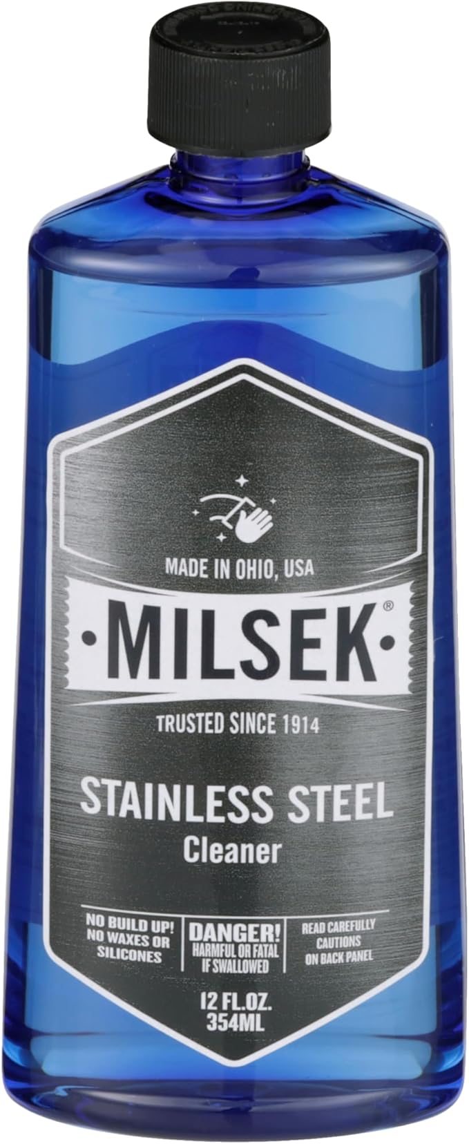 Milsek Stainless Steel Cleaner - Multipurpose Cleaning Supplies for Home and Kitchen Appliances Sink Stovetop Dishwasher Microwaves and Refrigerators - 12 Fl Oz (Pack of 4)