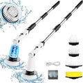 Electric Spin Scrubber Bathroom Cleaner Power Shower Cleaning Brush with Extendable Handle &amp 4 Brush Heads Shower Scrubber for Bathtub Tile Grout Kitchen Window and Floor