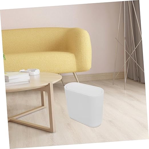 OUNONA Trash Can Wastebasket Press Type Lid Dual Kitchen Garbage Bin for Wet and Dry Separation Space-Saving Design for Home Office and Bathroom Use