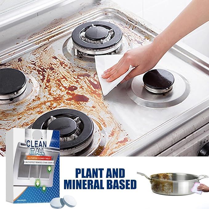 Kitchen Grease Cleaning Tablets - Powerful Degreaser For Ovens Stovetops &amp Tableware Effortless Kitchen Cleaning Solution(2PCS)