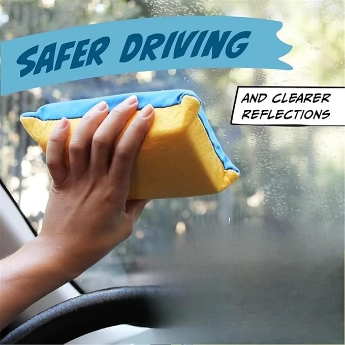 Multi-Functional Car Wipe Sponge Block Non-Woven Double-Sided Velvet Sponge Block Glass Clean ﻿