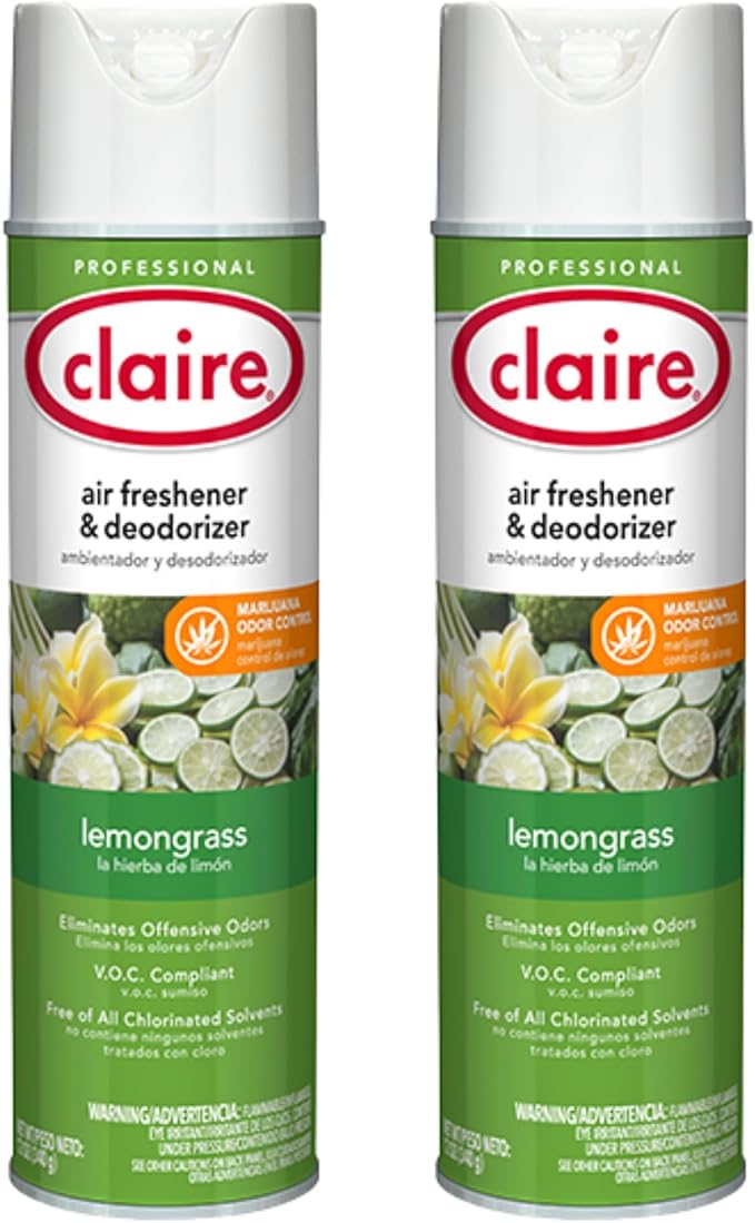 Claire CL1307 Lemongrass Air Freshener &amp Deodorizer (2 Pack)