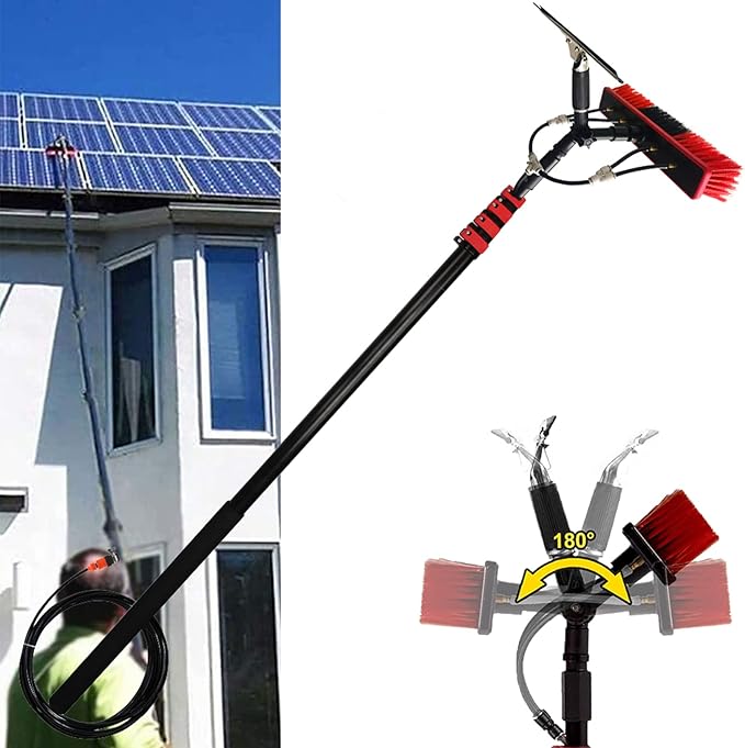 Pole Window Washer Combo Telescopic Pole for Window Cleaning Glass Cleaning Tools for Indoor/Outdoor High Window-20FT(6m)