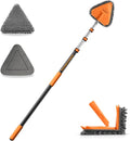 4-12 ft Wall Cleaner Tool with Extension Pole // 3-in-1 Wall Washer Mop for Painted Walls Baseboards Windows and High Ceilings // Long Handle Wall and Baseboard Cleaning Mop with 4 Replacement Pads