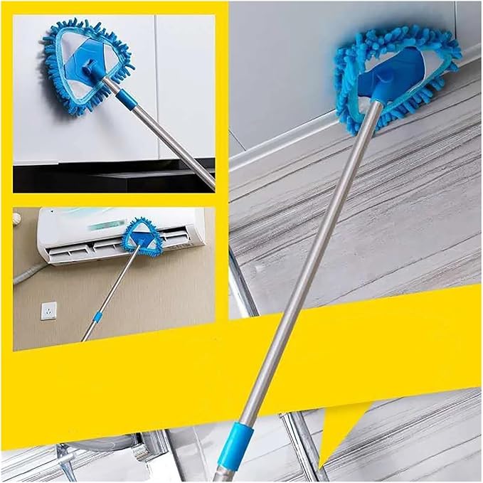 Triangle Retractable Wall Cleaning Mop Ceiling Air Conditioner Dust Removal Mini Small Home Clean Floors Tool
