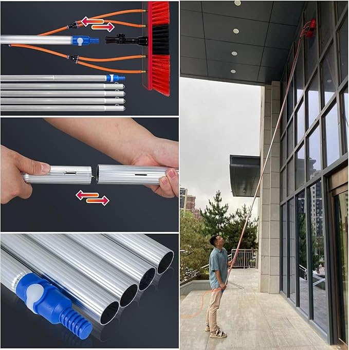 Solar Panel Cleaning Brush Telescopic Rod Window Cleaning Extendable Cleaner Conservatory Roof Solar Panel Cleaning Pole and Outdoor Window Washing Equipment (Size : 8m)