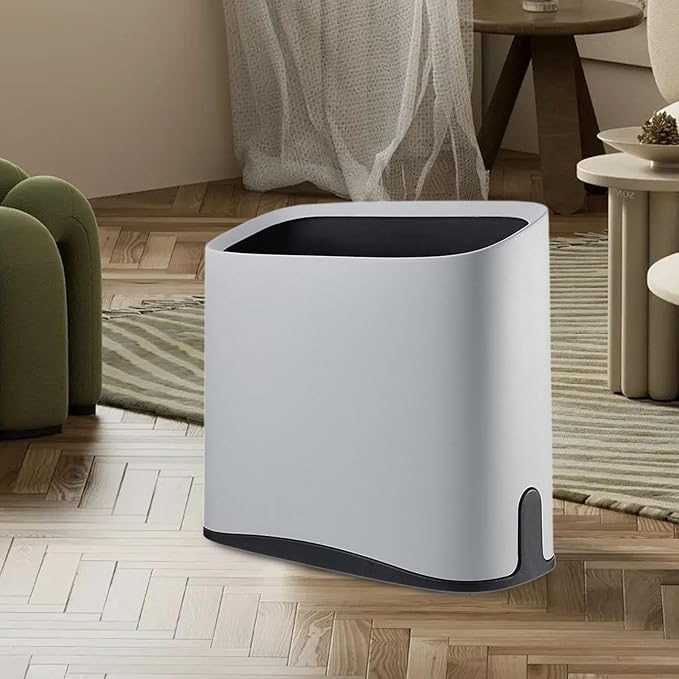 Trash Can Floor Dustbin Versatile Study Modern Waste Bin Waste Basket Garbage Bin for Home Bathroom Under Desk Shop Office Gray