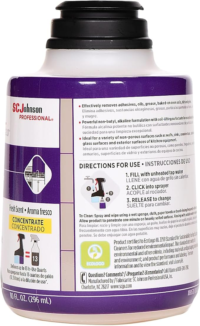 SC Johnson Profesional TruShot 2.0 Power Cleaner &amp Degreaser Clean Fresh Scent 10 oz. 4/Carton (315386)